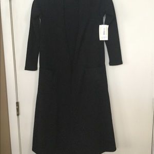 Lularoe Solid Black Sarah Cardigan Size XS NWT